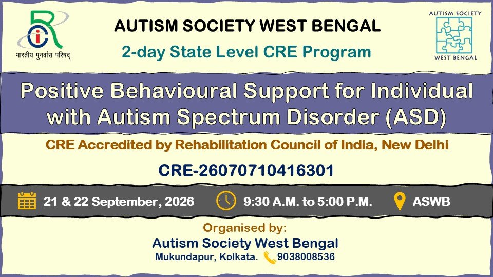 ASWB Organises 2-Day State Level CRE Program on Positive Behavioural Support
